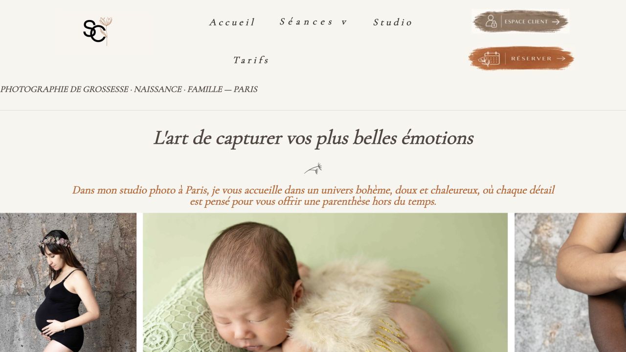 Capture du site de Sylvie Cojean Photographie