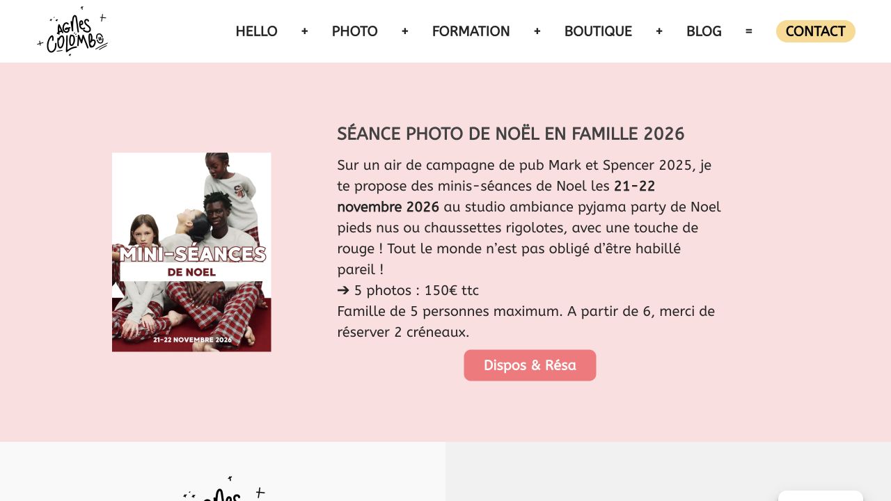 Capture du site de Agnès Colombo